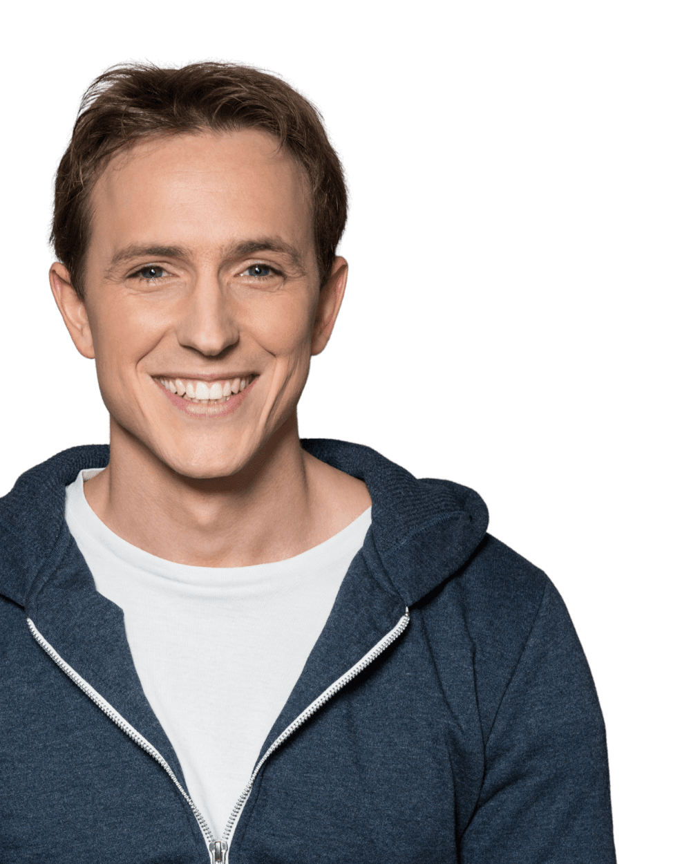 A small business owner smiling